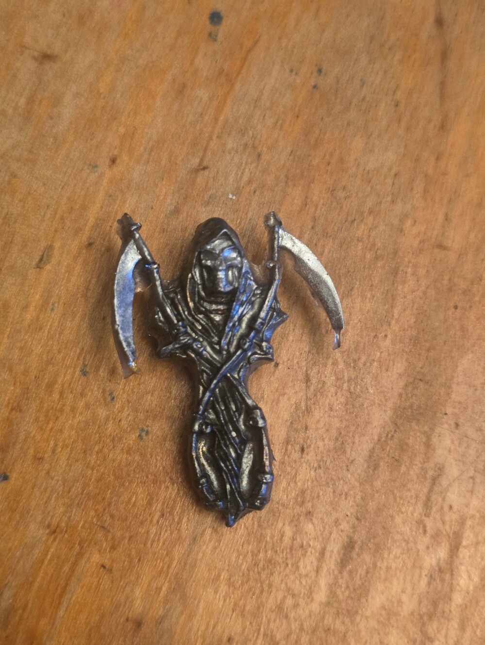 Alchemy Gothic Reaper w silver skull & crossed scythes Unisex Goth Brooch